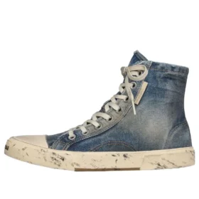 Paris høye Sneakers «Blue Destroyed Denim and Rubber» 688756W3RCL4090