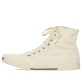 Paris høye Sneakers «Hvit slitt bomull og hvit såle» 688752W3RC49090