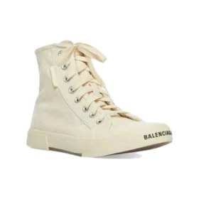 Paris høye Sneakers «Hvit slitt bomull og hvit såle» 688752W3RC49090