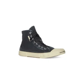 Paris høye Sneakers «Svart slitt bomull og hvit gummi» 688752W3RC11090