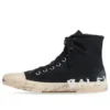 Paris høye Sneakers «Svart slitt bomull og hvit gummi med graffiti» 688752W3RR41099