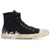Paris høye Sneakers «Svart slitt bomull og hvit gummi med graffiti» 688752W3RR41099