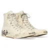 Paris høye Sneakers «White Destroyed Cotton and White Rubber with Graffiti» 688752W3RR49010