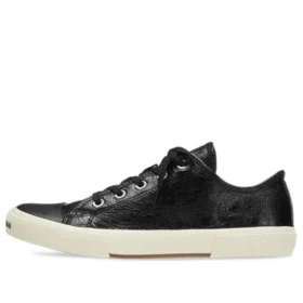 Paris lavt Sneaker «Svart slitt bomull og hvit gummi» 688754W3RCB1090 Paris lavt Sneaker «Svart slitt bomull og hvit gummi» 688754W3RCB1090