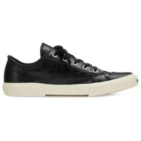Paris lavt Sneaker «Svart slitt bomull og hvit gummi» 688754W3RCB1090 Paris lavt Sneaker «Svart slitt bomull og hvit gummi» 688754W3RCB1090
