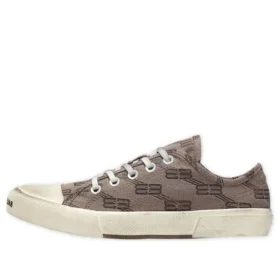 Paris Low Top-Sneaker «Tan BB Monogram Cotton and White Rubber» 688757W3RQ22298