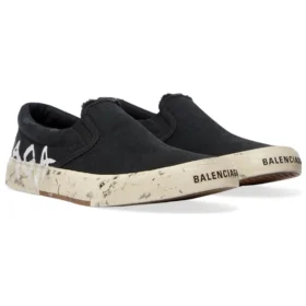 Paris lavt snøringsfrie sko «Washed Black Cotton» 710297W3RR51099