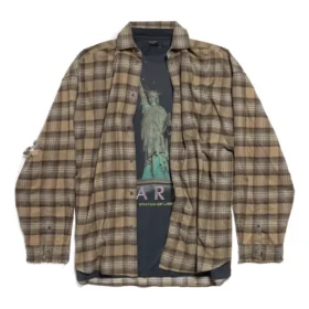Paris Liberty lagdelt skjorte, oversized «mørkegrønn» 794656TQM202880