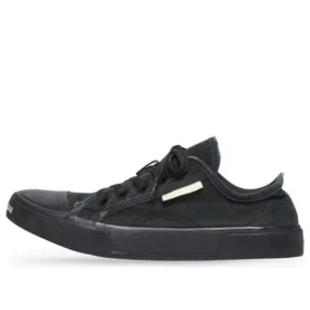 Paris Low Top-Sneakers «Black Destroyed Cotton and Black Rubber» 688754W3RP21010