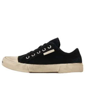 Paris Low Top-Sneakers «Black Destroyed Cotton and White Rubber» 688757W3RC21090