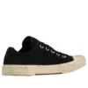 Paris Low Top-Sneakers «Black Destroyed Cotton and White Rubber» 688757W3RC21090