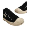 Paris Low Top-Sneakers «Black Destroyed Cotton and White Rubber» 688757W3RC21090