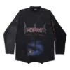 Paris Moon Upside Down langermet T-skjorte i oversized-modell «Black Faded» 698155TOVT31055