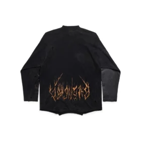 Paris Moon Upside Down langermet T-skjorte i oversized-modell «Black Faded» 698155TOVT31055