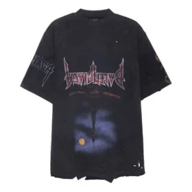 Paris Moon Upside Down T-skjorte, oversized «Black Faded» 698811TOVT31055