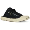 Paris Mules «Black Destroyed Cotton and White Rubber» 693952W3RC31090