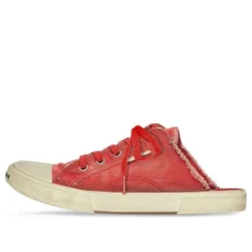 Paris Mules «Rød slitt bomull og hvit gummi» 693952W3RC36090
