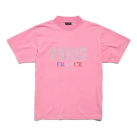 Paris Strass T-skjorte, smal passform «Pink Faded» 809122TRVL59568
