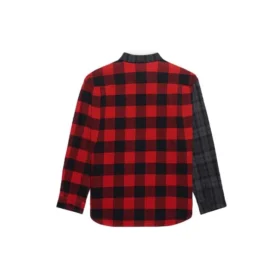 Patchwork-rutet flanellskjorte «Red Black» 647364TJM136167
