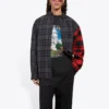Patchwork-rutet flanellskjorte «Red Black» 647364TJM136167