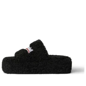 Pelsbelagte plattform-sandaler «Black» 762826W2DO11096