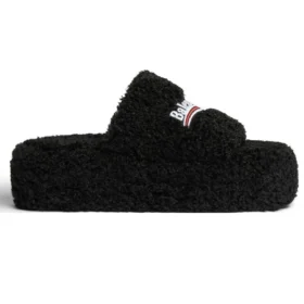 Pelsbelagte plattform-sandaler «Black» 762826W2DO11096