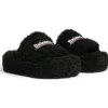 Pelsbelagte plattform-sandaler «Black» 762826W2DO11096