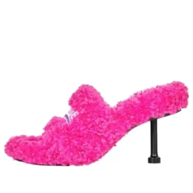 Pelsbelagte sandaler med 80 mm hæler «Pink» 656632W2DO15096