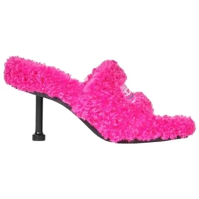 Pelsbelagte sandaler med 80 mm hæler «Pink» 656632W2DO15096