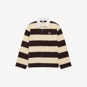 Pique-skjorte for menn i mørkebrun/beige