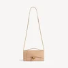 Pochette for kvinner i Hourglass-form med kjede i nude