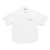 Poplin-skjorte med korte ermer «Hvit» 751920TNM609000