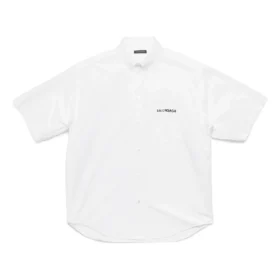 Poplin-skjorte med korte ermer «Hvit» 751920TNM609000