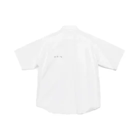 Poplin-skjorte med korte ermer «Hvit» 751920TNM609000