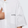 Poplin-skjorte med korte ermer «Hvit» 751920TNM609000
