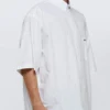 Poplin-skjorte med korte ermer «Hvit» 751920TNM609000