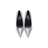 Pumps med preget firkantet snitt «Silver» 572879WBB208100