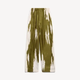 Pyjamasbukser for kvinner i khaki med «brush scratch»-mønster