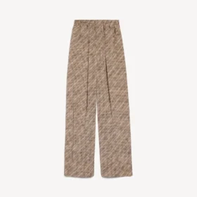 Pyjamasbukser med monogram for kvinner i beige/svart