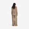 Monogramskjorte for damer i beige/svart