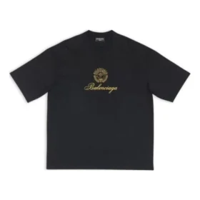 Qixi Crest T-skjorte, medium passform «Black» 612966TMVL41075