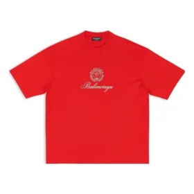 Qixi Crest T-skjorte, medium passform «Red» 612966TMVL46971