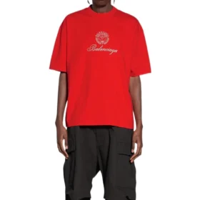 Qixi Crest T-skjorte, medium passform «Red» 612966TMVL46971