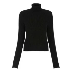 Ribbet, trykt FREE-genser med høyhals «Black» 662722T32101070