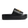 Rise-sandaler «svart, skinnende nappa-lammeskinn» 788494WB7E11080