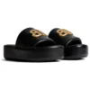 Rise-sandaler «svart, skinnende nappa-lammeskinn» 788494WB7E11080