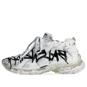 Runner Graffiti-Sneakers «Black and White Mesh and Nylon» 677403W3RBQ9010