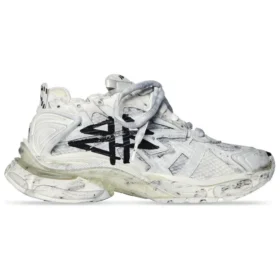 Runner Graffiti-Sneakers «Black and White Mesh and Nylon» 677403W3RBQ9010