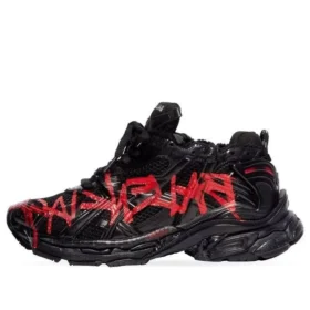 Runner Graffiti-sneakers «Svart og rødt mesh og nylon» 677403W3RBQ1060