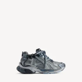 Runner-sneaker for menn i grå/marineblå/lyseblå